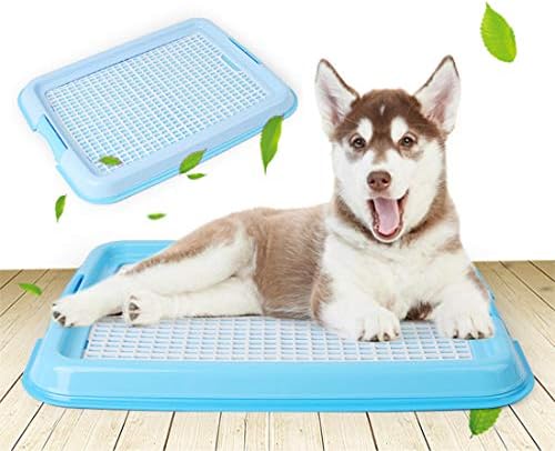מגשי אילוף כלבים, מחזיק כרית אילוף שירותים לחיות מחמד [כחול + לבן]